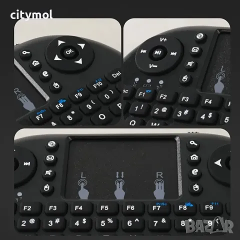 Мини Безжична клавиатура с тъчпад, Смарт TV дистанционно,USB Dongle, снимка 3 - Клавиатури и мишки - 48460756