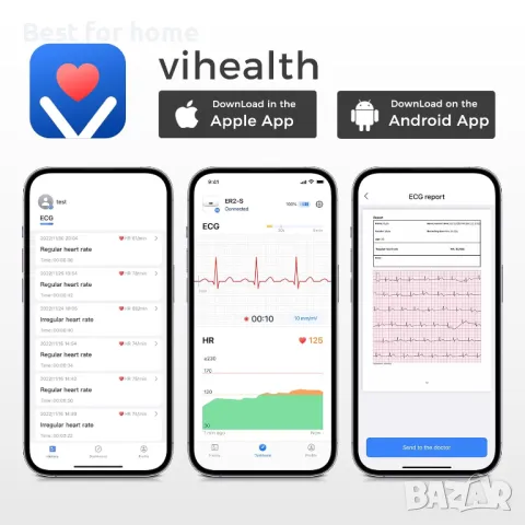 Мобилен ЕКГ апарат за дома  с OLED екран CheckMe, снимка 4 - Уреди за диагностика - 50176009