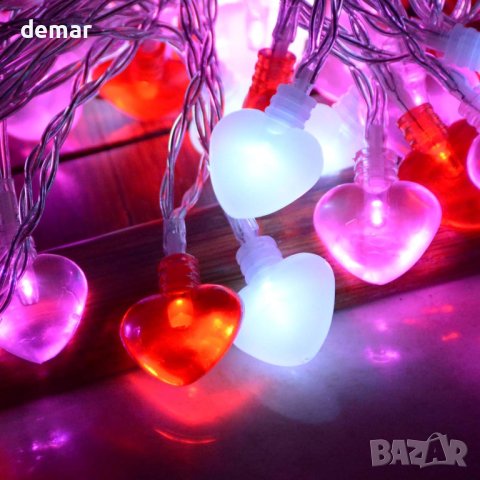 Ezzfairy 45 LED лампи сърца свети валентин за външна декорация (8 режима), снимка 3 - Лед осветление - 43976953