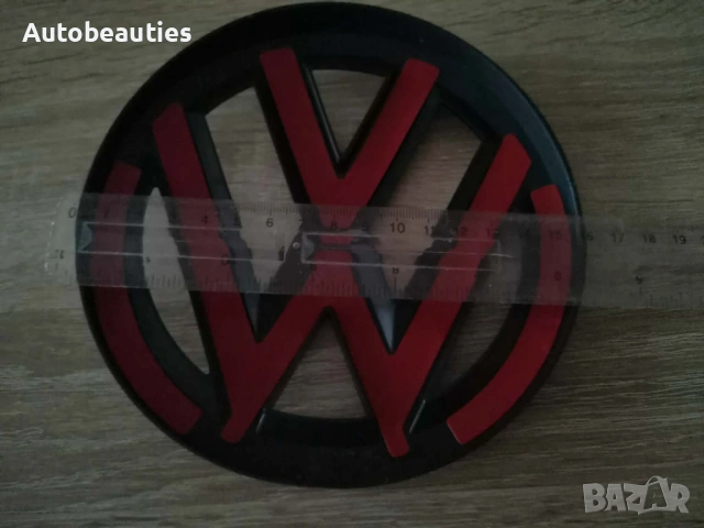 предна емблема Volkswagen черен гланц за Touareg 15 см, снимка 4 - Аксесоари и консумативи - 53522976