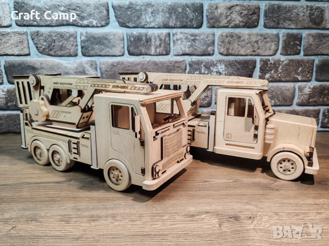 Дървен модел на камион – Вишка / Автовишка – Craft Camp