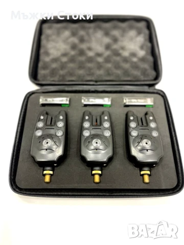 3 Броя Сигнализатори за риболов с кожен калъф