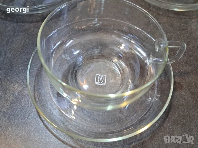немски стъклен сервиз за чай Jenaer glas   20/1, снимка 3 - Сервизи - 49108808