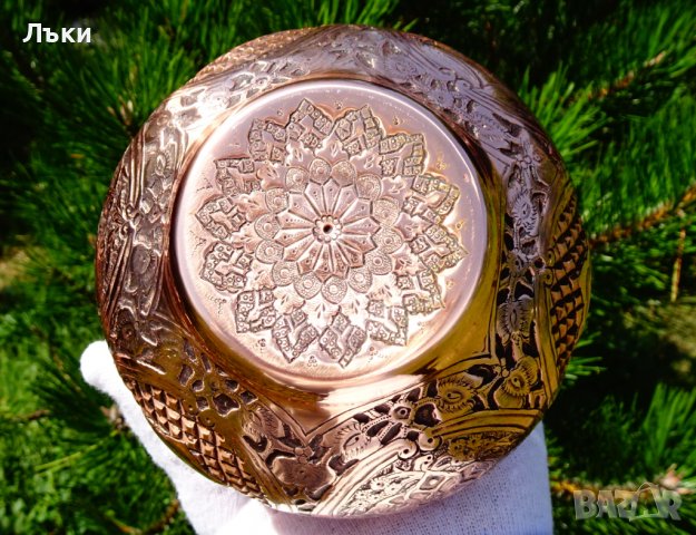 Персийска медна ваза Isfahan Qalamzani. , снимка 14 - Вази - 37818319
