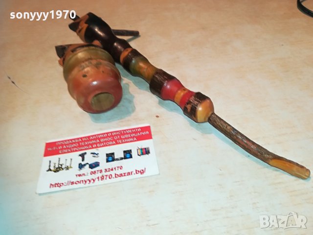 КРАСИВА ДЪРВЕНА ЛУЛА 30х13х6см 2004211050, снимка 13 - Колекции - 32615167