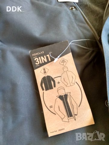 МЪЖКО ЯКЕ ЗА ПРЕХОД FORCLAZ 200 RAIN 3 В 1, ЧЕРНО QUECHUA-Чисто ново!, снимка 2 - Спортни дрехи, екипи - 35462519