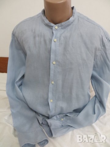Мъжка ленена риза с дълъг ръкав Drykorn for Beautiful People, снимка 4 - Ризи - 25933824