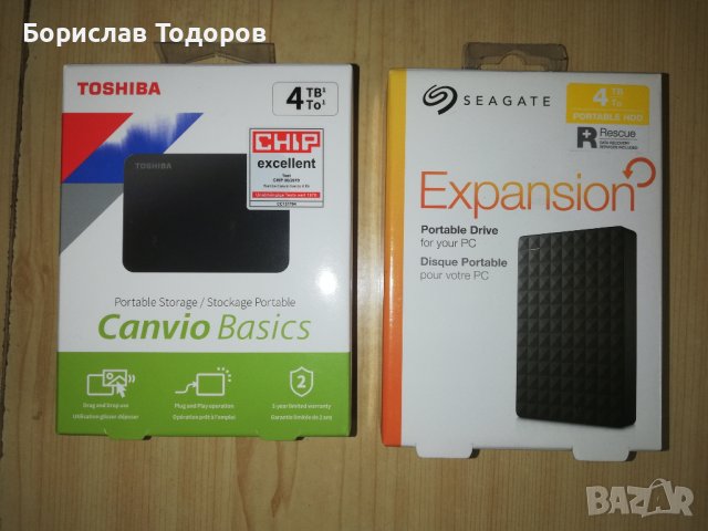 Външeн диск 4TB Seagate, Toshiba, снимка 1 - Външни хард дискове - 40233666