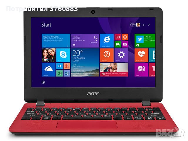 Acer Aspire ES1-131, Intel Celeron N3150, 4GB RAM, 500 GB hdd, червен, снимка 1 - Лаптопи за дома - 43915101