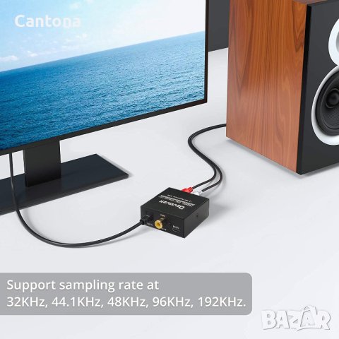 Ozvavzk 192Khz DAC цифров към аналогов аудио конвертор, алуминиев, оптичен към RCA конвертор, Spdif, снимка 5 - Други - 40405607