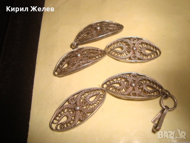 ФИЛИГРАННА СРЕБЪРНА ВЪЗРОЖДЕНСКА ГРИВНА 19 ВЕК СРЕБРО с ГРАНУЛАЦИЯ НАКИТ за НОСИЯ 22244, снимка 12 - Антикварни и старинни предмети - 33135672