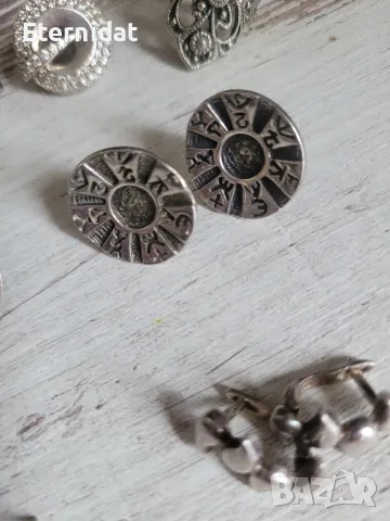 Сребърни обици и пръстен, снимка 4 - Обеци - 49517448