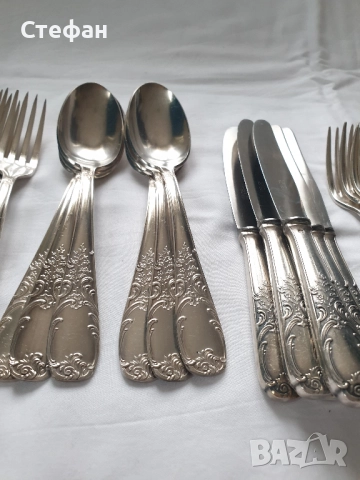 Комплект посребрени прибори, снимка 3 - Антикварни и старинни предмети - 52452047