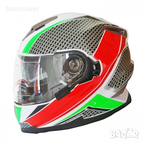 Каска за Мотор 999-3 Червено /Зелено 181596-999-5 BLD, снимка 3 - Аксесоари и консумативи - 32411735