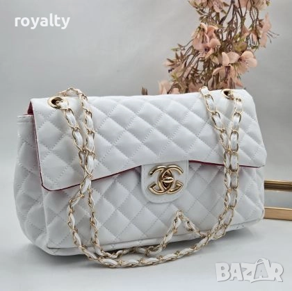 Ch🅰️nel Бяла Кожена Дамска Чанта 