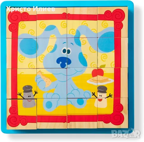 Пъзел с кубчета Дървени кубчета Загадките на Блу Melissa and Doug, снимка 7 - Игри и пъзели - 49175483