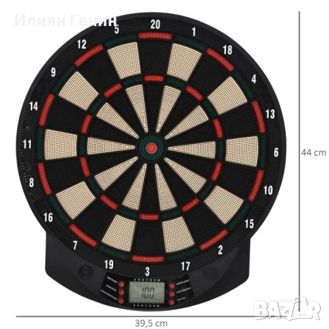 HOMCOM Комплект електронни дартс с автоматично отчитане на точки, снимка 9 - Дартс - 51470171