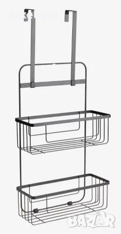 0314 Рафт с куки за закачане черен, снимка 1