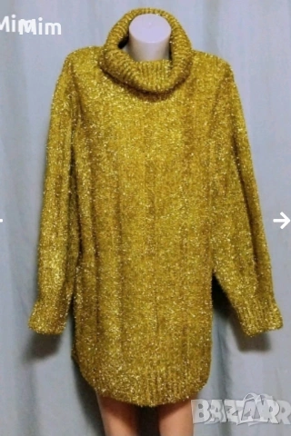 2XL Плетена златиста блуза/ туника/ рокля, снимка 2 - Рокли - 53061280