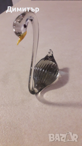 стъклена фигура на лебед, снимка 3 - Антикварни и старинни предмети - 36462290
