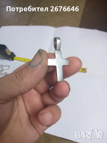 Сребърен кръст, снимка 2 - Колиета, медальони, синджири - 52147173