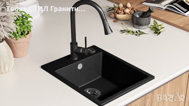 Кухненска Мивка от гранит модел РИГА XXL 430 x 500 mm - графит, снимка 2 - Други - 36821885