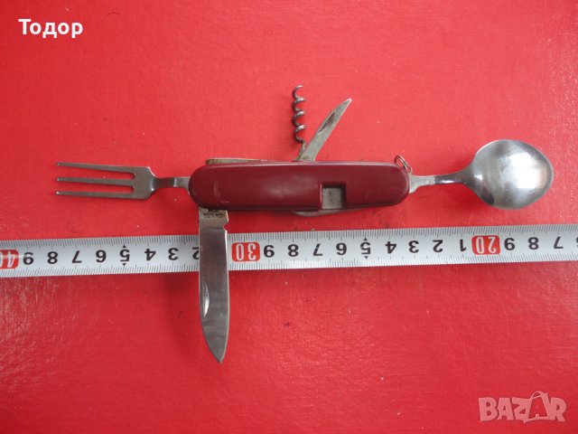 Немски туристически нож с вилица и лъжица , снимка 1 - Ножове - 40626993
