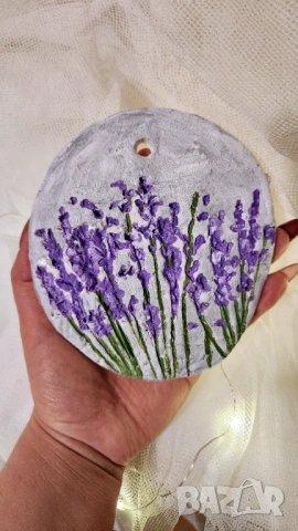 Ръчно изработено пано от глина с релефни цветя, снимка 11 - Пана - 53206786