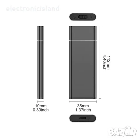 USB3.1 M.2 NvMe SATA SSD корпус към Type-C масивен алуминиев външен твърд диск, снимка 3 - Твърди дискове - 49014428