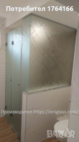 душ кабина с орнаментно  закалено стъкло, снимка 6 - Душ кабини и вани - 43724582