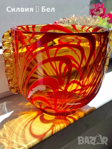 Ваза/Купа/Арт стъкло, снимка 4 - Вази - 50942889