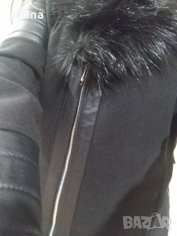Зимно черно палто, снимка 3 - Палта, манта - 43187010