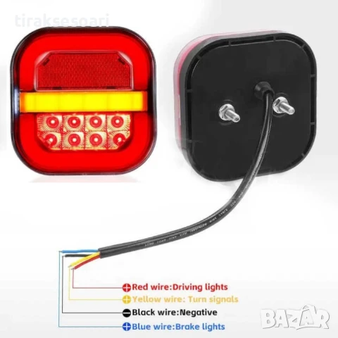  2 Броя LED Стопове с Неонова Светлина и Динамичен Мигач, 3 Светлини, 12/24V, снимка 2 - Аксесоари и консумативи - 50899116