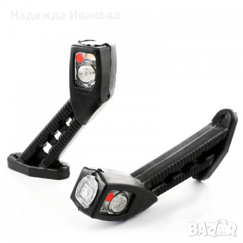 ПРОМОЦИЯ!!! Комплект 2 броя ЛЕД рогче правоъгълно косо 12/24 волта, снимка 2 - Аксесоари и консумативи - 27629584