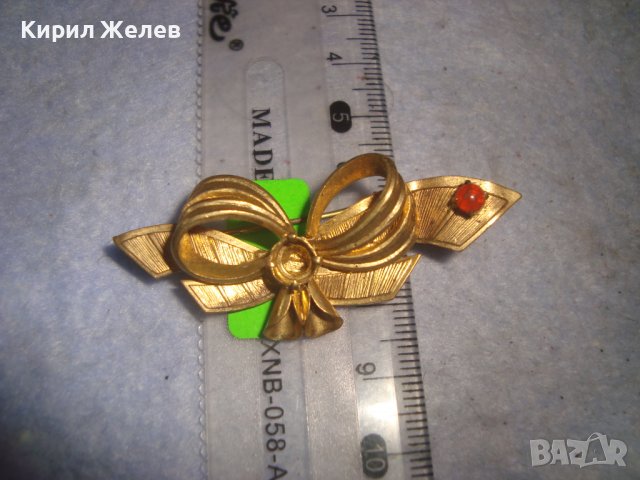 СТАРИННА БРОНЗОВА с ПОЗЛАТА СКЪПОЦЕННА АРТ ДЕКО МАЙСТОРСКА БРОШКА ПАНДЕЛКА РЕТРО БИЖУ 27942, снимка 3 - Антикварни и старинни предмети - 37128486