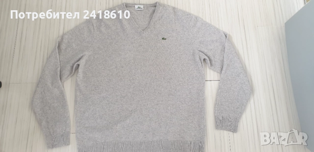 Lacoste Wool Knit V -  Neck Sweater Mens Size 7 -XL / 2XL НОВО! ОРИГИНАЛ! Мъжки Вълнeн Пуловер!, снимка 8 - Пуловери - 52040784