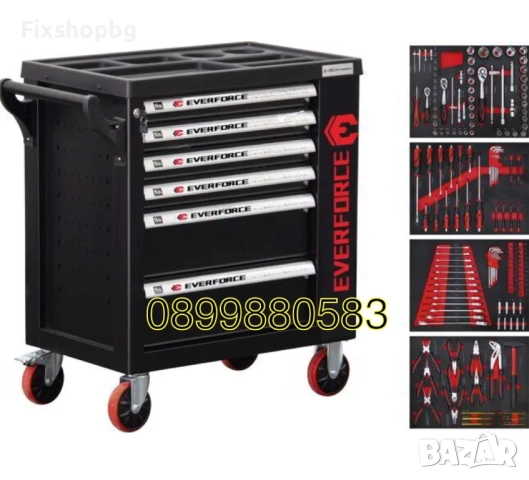 Шкаф-количка с инструменти Everforce с 6 чекмеджета-4 пълни, снимка 1