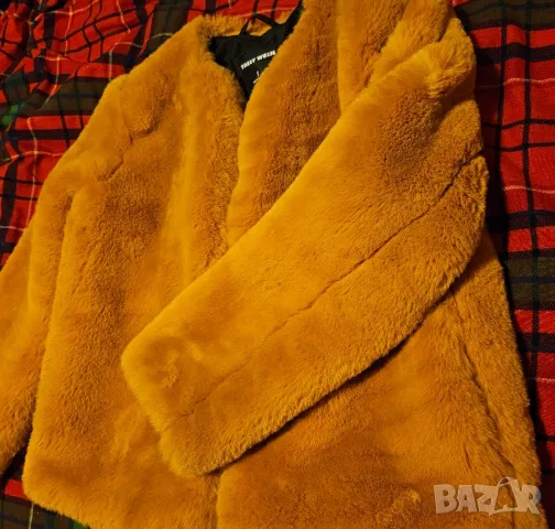 Пухено жълто палто Tally Weijl, снимка 1