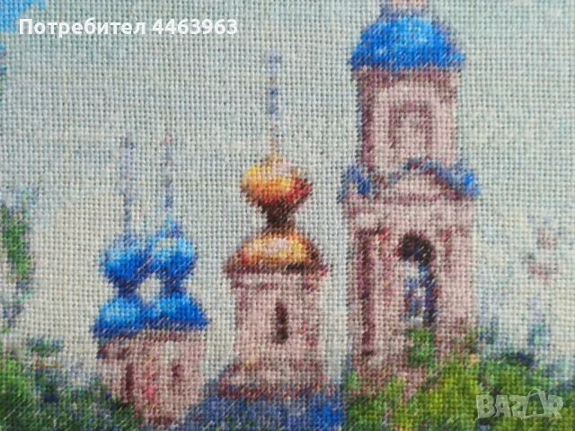 гоблен ,, Пролет на село" , 60/42 см, снимка 3 - Гоблени - 51372337