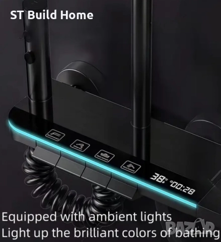 Цифров Душ Панел с Пиано Клавиши и LED Осветление, снимка 2 - Душове - 51598423