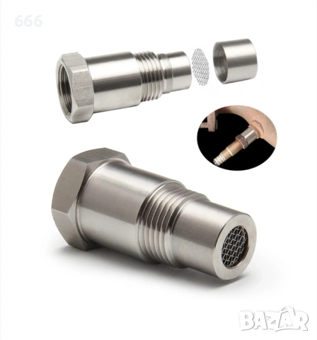 Адаптер за кислороден сензор O2, M18x1.5, неръждаема стомана 304, сребрист, комплект от 2 броя, снимка 5 - Аксесоари и консумативи - 53303019