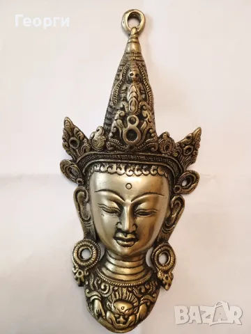 Бронзова маска Тара, снимка 6 - Антикварни и старинни предмети - 50099307