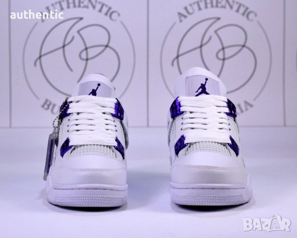 Nike Jordan Retro 4 White Oreo, Taupe Haze, Purple Metallic, снимка 3 - Спортни обувки - 39215114