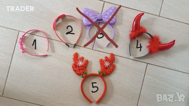 Диадема за глава Мини Маус Minnie Mouse Елза и Ана дяволски рогца Коледна 