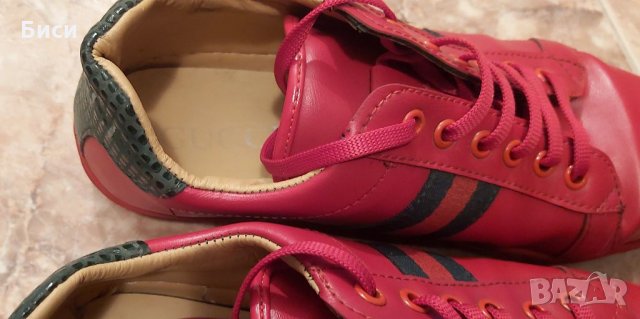 Gucci/Гучи-Оригинални дамски кецове от мека естествена кожа със сериен номер, снимка 2 - Кецове - 35409137