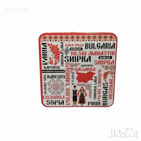 Подложка България, Дървена, 11х11 см, снимка 1