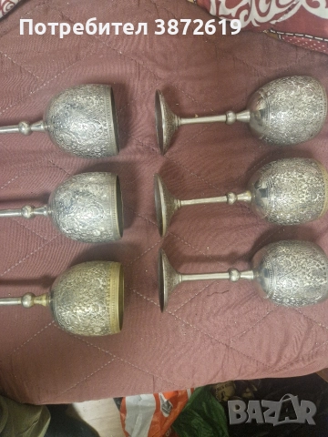 Антични чаши за вино - пълен комплект, снимка 2 - Антикварни и старинни предмети - 52941032