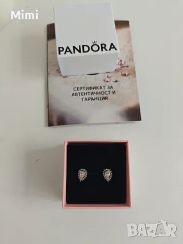 Оригинални нови обици Pandora /Пандора сребърни +кутия и торбичка, снимка 2 - Обеци - 49340096