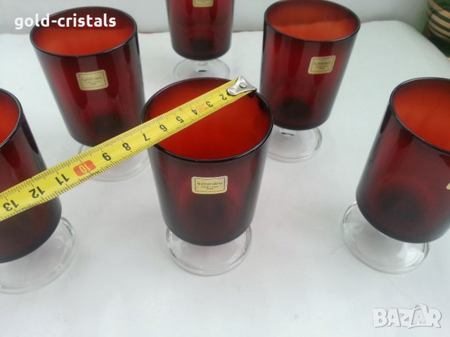 Френски чаши цветно стъкло , снимка 3 - Антикварни и старинни предмети - 33271140