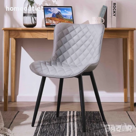 Трапезни столове –YOUNIKE BLD-1935GR-DE – комплект 2бр., снимка 3 - Столове - 50983414